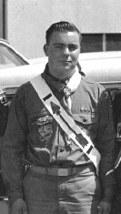 Order of the Arrow member with Brotherhood sash