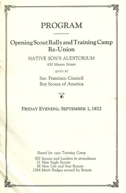 Training Camp Rally Program, 1922