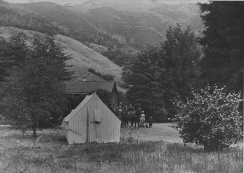 The Warner family members at summer home in Warner Canyon in 1885; 