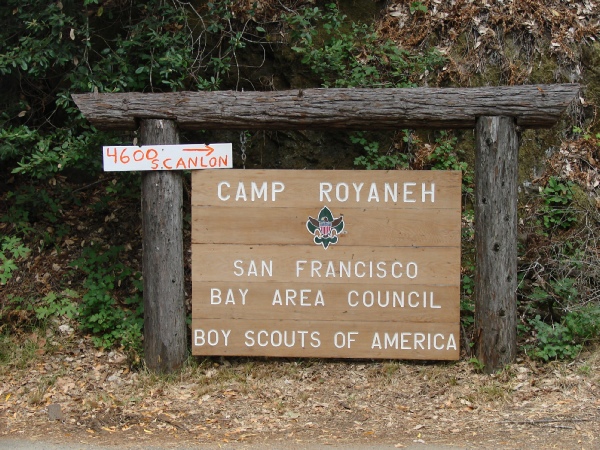 Entrance to Camp Royaneh from Cazadero Highway