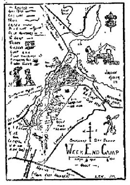 Oakland Weekend Training Camp map (c 1917) - Upper Dimond Canyon