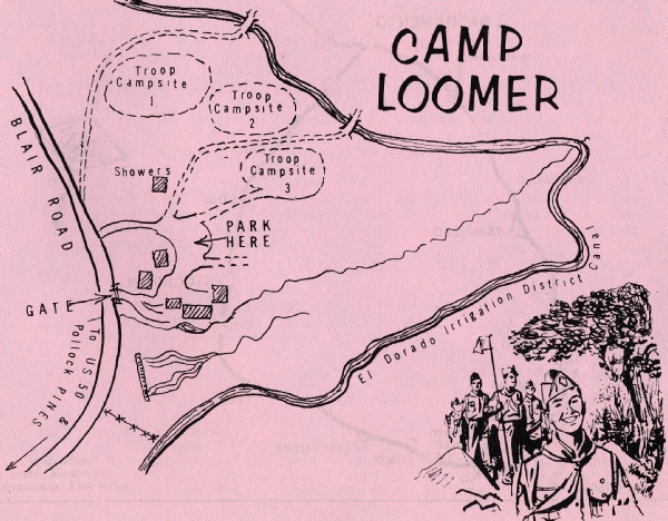 Map of Camp Loomer Campsites (c 1968)