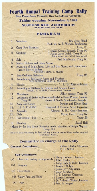 Training Camp Rally Program, 1920