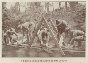 A bridge was constructed over the Bear Valley creek